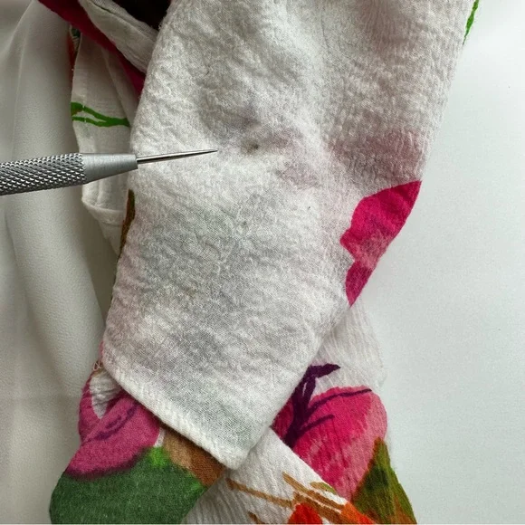 White Floral Maxi Skirt with Red & Pink Blooms - Picture 9 of 11